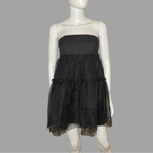 Forever 21 Black Tulle Strapless Mini‎ Dress